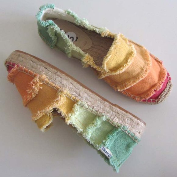 new SOLUDOS multicolored canvas platform espadrilles sz 5 - Picture 8 of 8